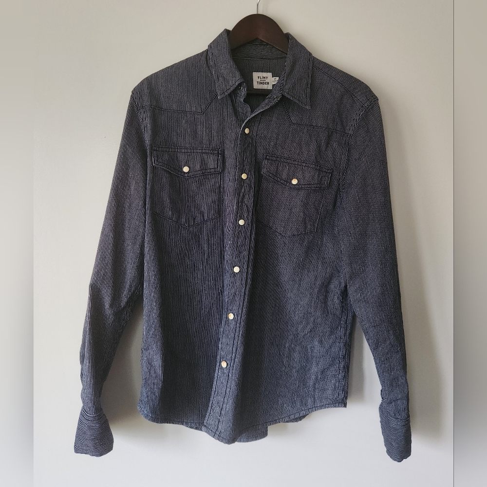 Japanese Wabash Bone Button Western Shirt - Medium - Huckberry Flint & Tinder